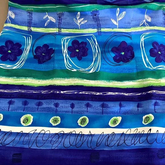 Vintage 90s Jessica Howard Tropical Print Hawaiian Shift Dress 10 Blue Green - Picture 8 of 8